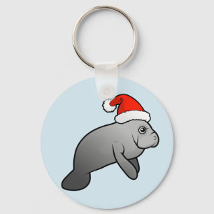 Christmas Manatee Santa Schlüsselanhänger