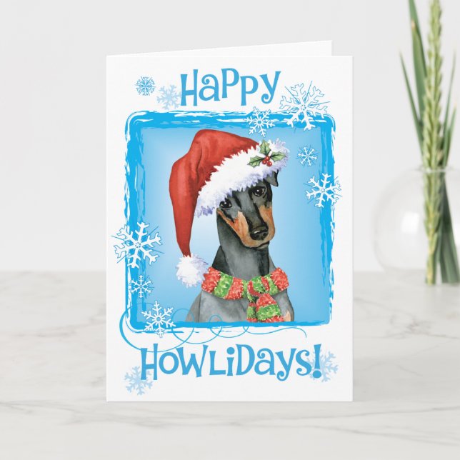 Christmas Manchester Terrier Feiertagskarte (Vorderseite)