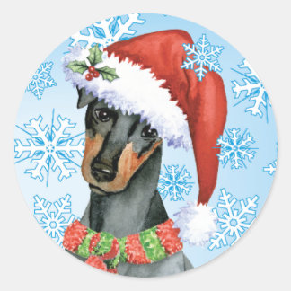 Christmas Manchester Terrier Runder Aufkleber