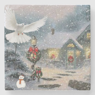 Christmas Marble Stone Untersetzer