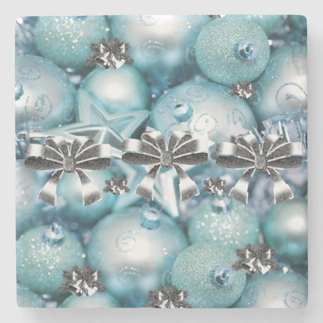 Christmas Marble Stone Untersetzer (Vorderseite)
