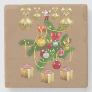 Christmas Marble Stone Untersetzer