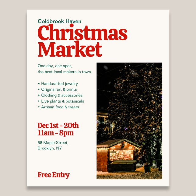 Christmas Market Retro Editorial Photo Flyer (Von Creator hochgeladen)