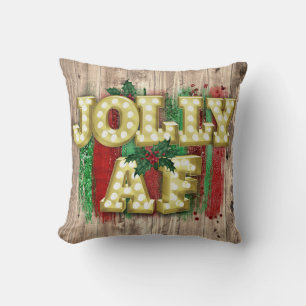 Christmas Marquee Lights Funny Jolly AF Holly Kissen