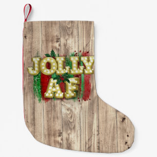 Christmas Marquee Lights Funny Jolly AF Holly Kleiner Weihnachtsstrumpf