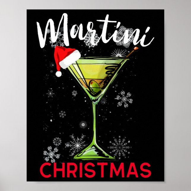 Christmas Martini Cocktail Happy Hour Fun Drink Gi Poster (Vorne)
