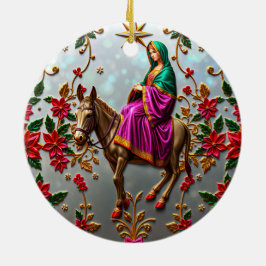 CHRISTMAS ~ Mary auf dem Esel ~ Keramik Ornament