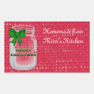 Christmas Mason Jar Labels Rechteckiger Aufkleber