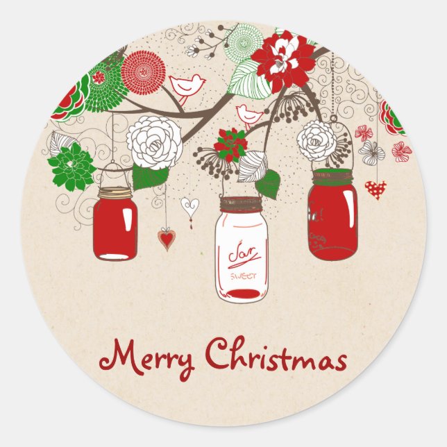 Christmas Mason Jar Sticker (Vorderseite)