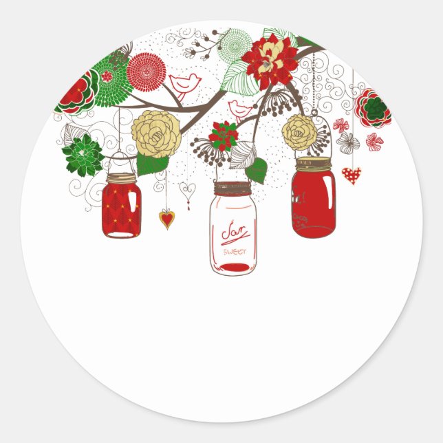 Christmas Mason Jar Sticker (Vorderseite)