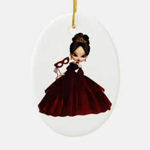 CHRISTMAS MASQURADE BALL KERAMIK ORNAMENT