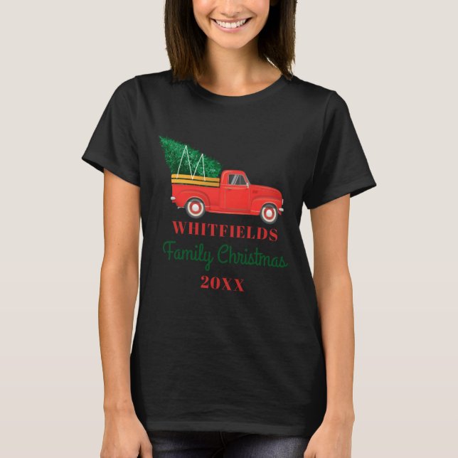 Christmas Matching Family Reunion Red Truck  T-Shirt (Vorderseite)