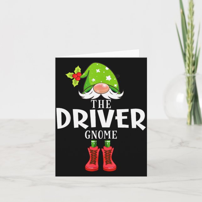 Christmas Matching Family The Driver Gnome  Karte (Vorderseite)