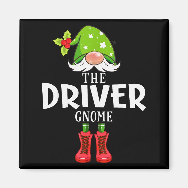 Christmas Matching Family The Driver Gnome  Magnet (Vorne)