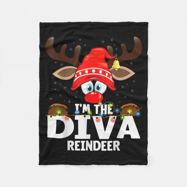 Christmas Matching I'm The Diva Reindeer  Fleecedecke (Vorderseite)