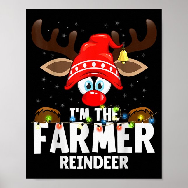 Christmas Matching I'm The Farmer Reindeer  Poster (Vorne)