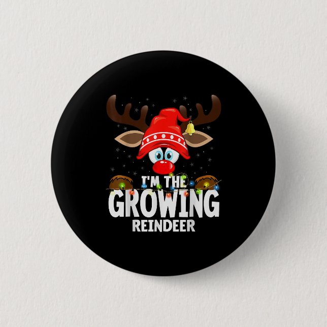 Christmas Matching I'm The Growing Reindeer  Button (Vorderseite)