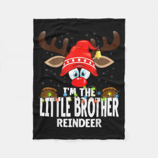 Christmas Matching I'm The Little Brother Reindeer Fleecedecke