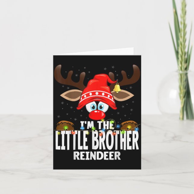 Christmas Matching I'm The Little Brother Reindeer Karte (Vorderseite)