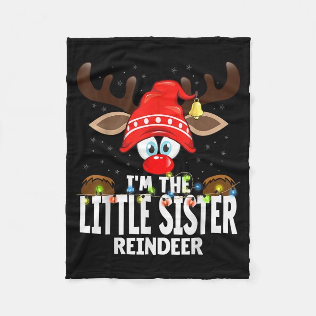Christmas Matching I'm The Little Sister Reindeer  Fleecedecke (Vorderseite)