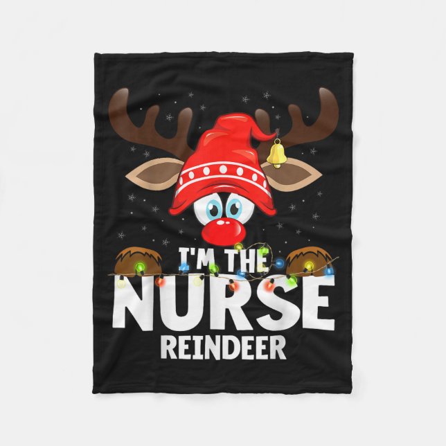 Christmas Matching I'm The Nurse Reindeer  Fleecedecke (Vorderseite)