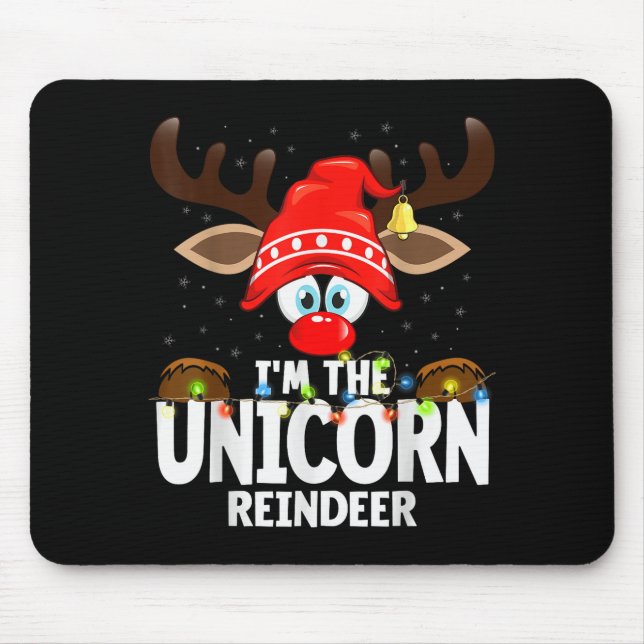 Christmas Matching I'm The Unicorn Reindeer  Mousepad (Vorne)