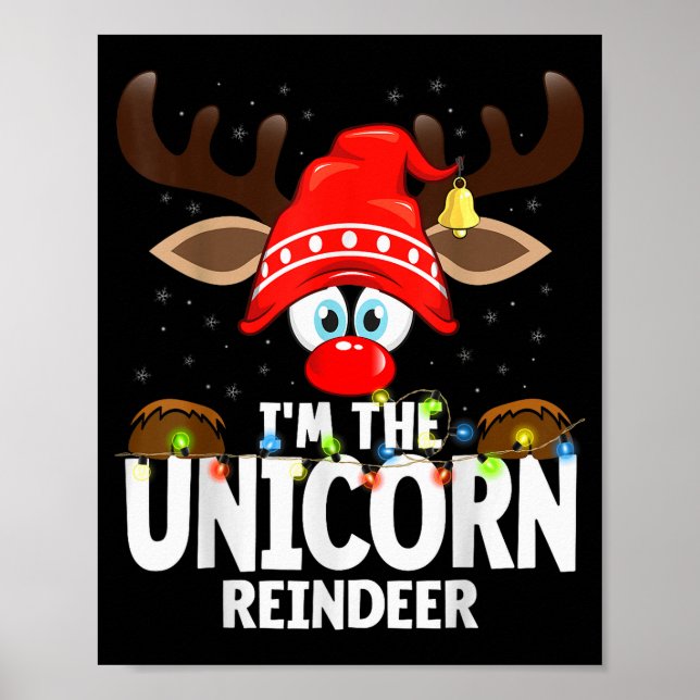 Christmas Matching I'm The Unicorn Reindeer  Poster (Vorne)