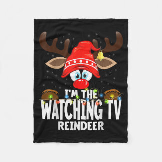 Christmas Matching I'm The Watching Tv Reindeer  Fleecedecke