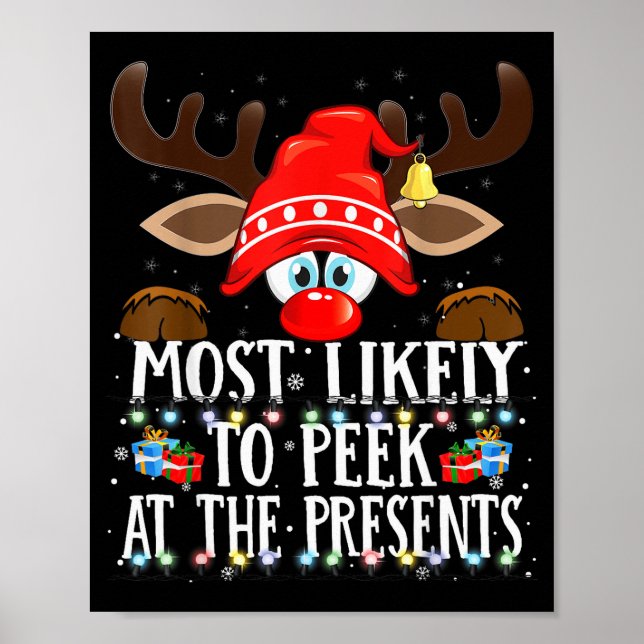 Christmas Matching Most Likely To Peek All The Pjs Poster (Vorne)