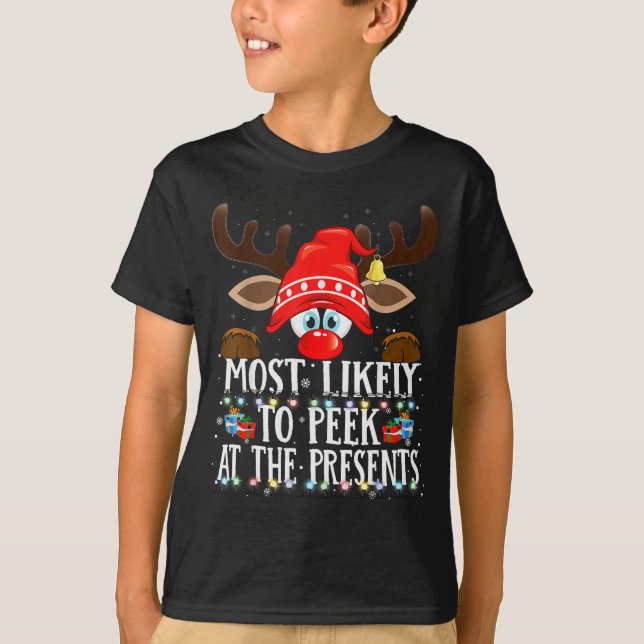Christmas Matching Most Likely To Peek All The Pjs T-Shirt (Vorderseite)