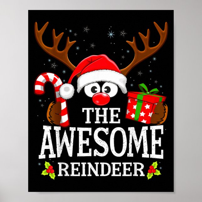Christmas Matching The Awesome Reindeer Family  Poster (Vorne)