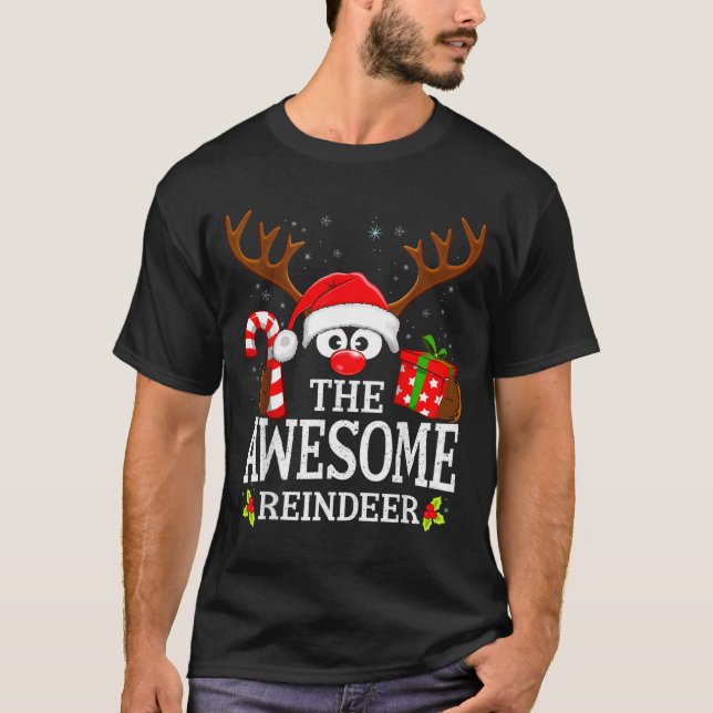 Christmas Matching The Awesome Reindeer Family  T-Shirt (Vorderseite)
