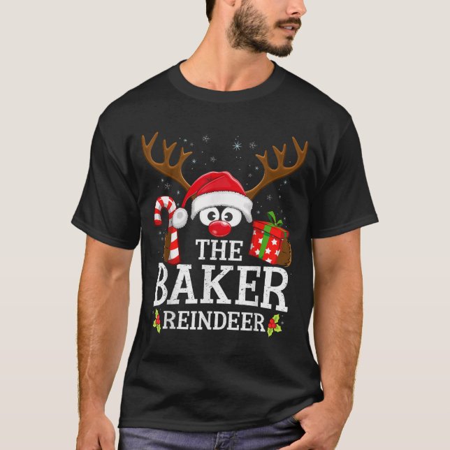Christmas Matching The Baker Reindeer Family  T-Shirt (Vorderseite)