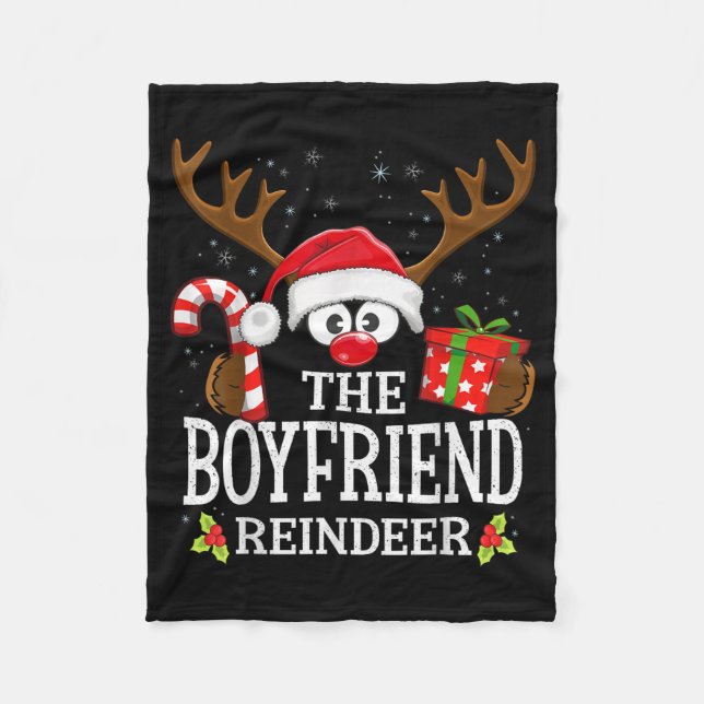 Christmas Matching The Boyfriend Reindeer Family  Fleecedecke (Vorderseite)