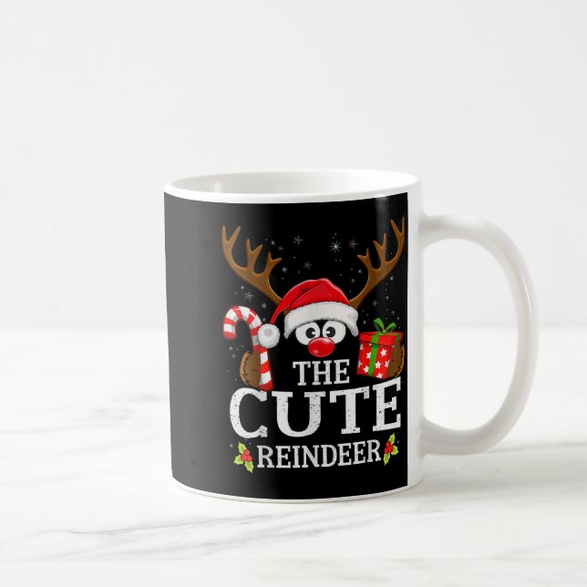 Christmas Matching The Cute Reindeer Family  Kaffeetasse (Rechts)