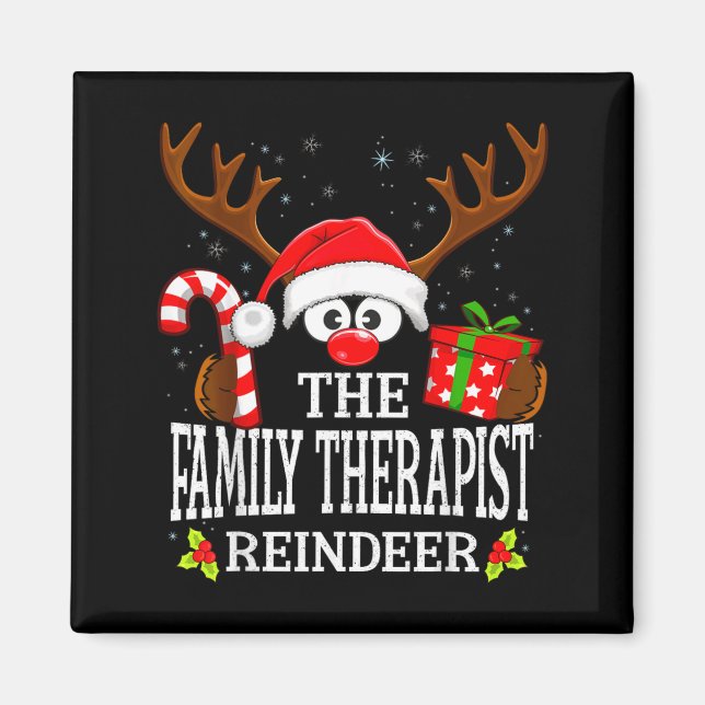 Christmas Matching The Family Therast Reindeer Fam Magnet (Vorne)