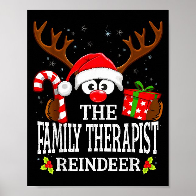 Christmas Matching The Family Therast Reindeer Fam Poster (Vorne)