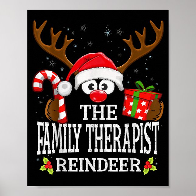 Christmas Matching The Family Therast Reindeer Fam Poster (Vorne)