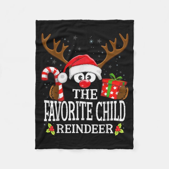 Christmas Matching The Favorite Child Reindeer Fam Fleecedecke (Vorderseite)