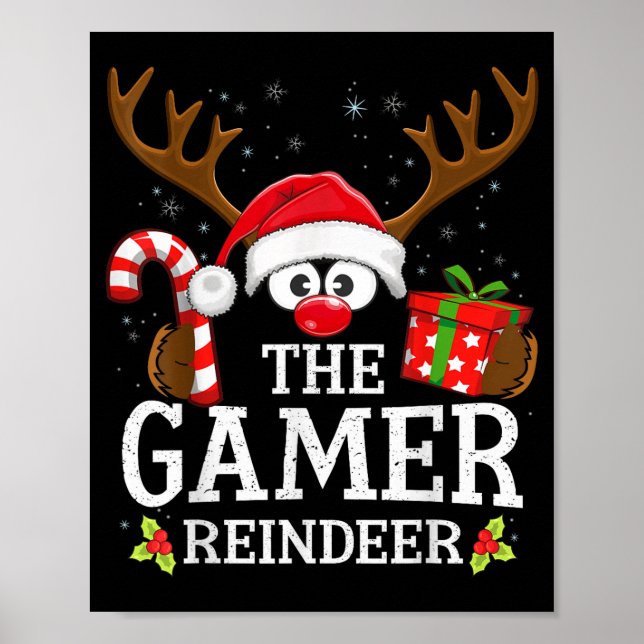 Christmas Matching The Gamer Reindeer Family  Poster (Vorne)