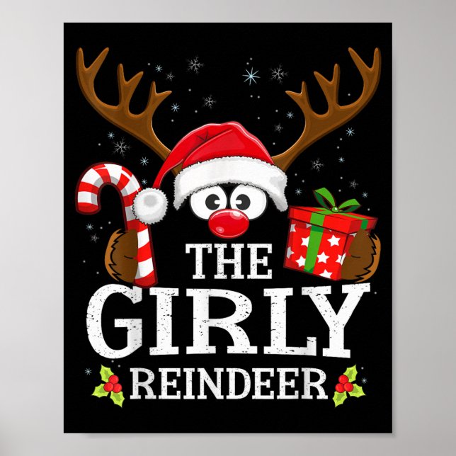 Christmas Matching The Girly Reindeer Family  Poster (Vorne)