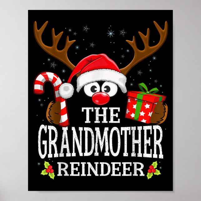 Christmas Matching The Grandmother Reindeer Family Poster (Vorne)