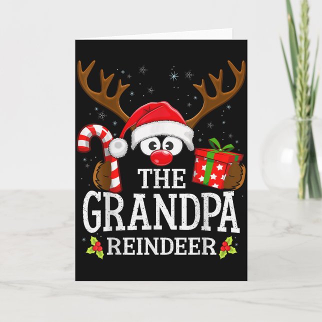 Christmas Matching The Grandpa Reindeer Family  Karte (Vorderseite)