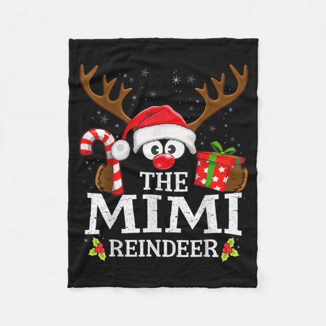 Christmas Matching The Mimi Reindeer Family  Fleecedecke (Vorderseite)