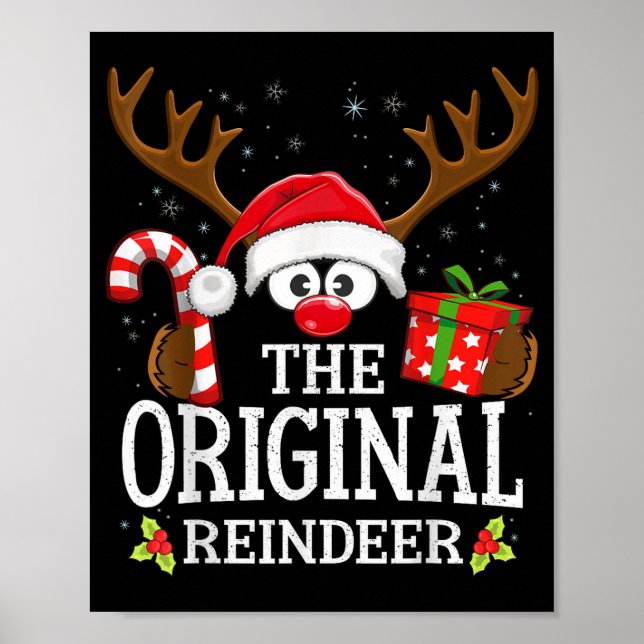 Christmas Matching The Original Reindeer Family  Poster (Vorne)
