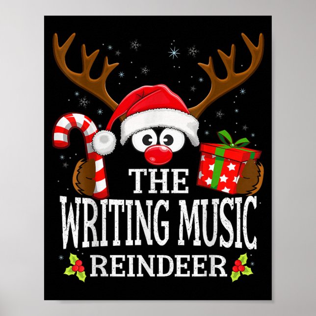 Christmas Matching The Writing Music Reindeer Fami Poster (Vorne)