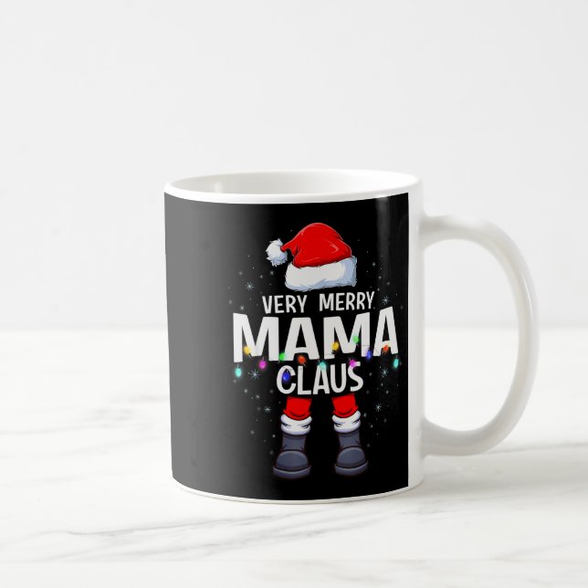 Christmas Matching Very Merry Mama Claus Pjs  Kaffeetasse (Rechts)