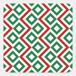 Christmas Meander Quadratischer Aufkleber