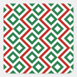 Christmas Meander Quadratischer Aufkleber
