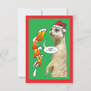 Christmas Meerkat Menu Green Einladung